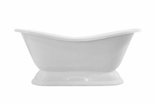 Ванна из литьевого мрамора Эстет Бостон ФР-00001046 с литым подиумом 180x74см белый