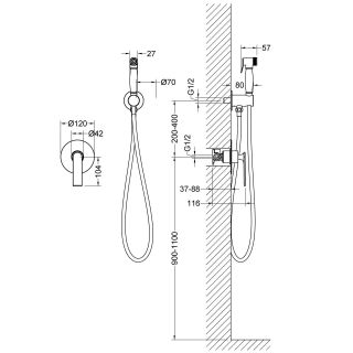Гигиенический душ Timo Anni со смесителем чёрный 2789/03SM