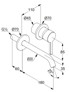 Смеситель для раковины Kludi Nova Fonte Pura 20244N215 сталь оружейная брашированная