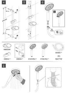 Душевой гарнитур Jacob Delafon Awaken E99898-BL чёрный матовый