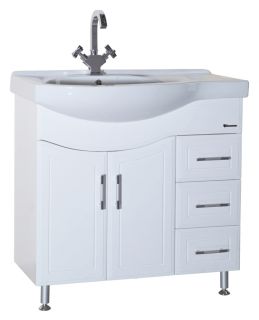 Тумба под раковину Bellezza Коралл 85см правая белый 00000001365