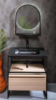 Консоль под раковину Armadi Art Loft 80см чёрный 893-080