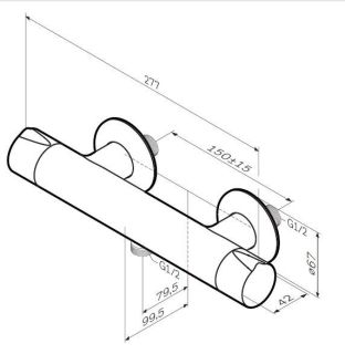 Смеситель Am.Pm Like F8040000 для душа с термостатом