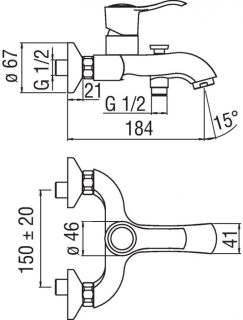 Смесители Nobili Sofi SI98110/1CR для ванны с душем