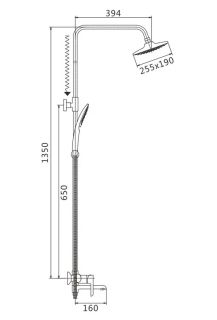 Душевая стойка Shevanik S6036F белый/хром