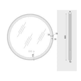 Зеркало Maretti Elena EA1460R21EL 60x60 см