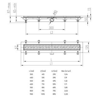 Душевой лоток Veconi Medium Black 850 V850MB с Черной матовой решеткой