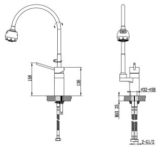 Смеситель для кухни Timo Saona 2308F chrome хром