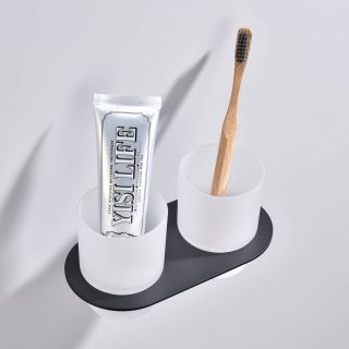 Стакан для ванной комнаты Raglo R300.08.06 двойной чёрный