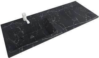 Раковина над стиральной машиной Stella Polar Мадлен 120см левая чёрный мрамор SP-00001196