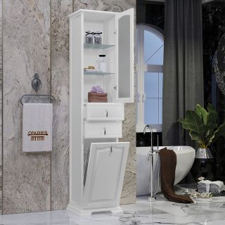 Шкаф-колонна Opadiris Риспекто 40 R 00-00005839 с бельевой корзиной Белый матовый