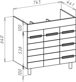 Тумба под раковину Bellezza Сиена 80см белая 00000010066