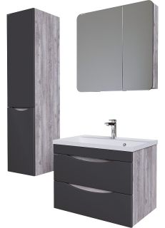 Тумба подвесная под раковину Grossman Талис 108013 80см бетон пайн/серый