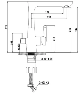 Смеситель для кухни GranFest 3223 серый
