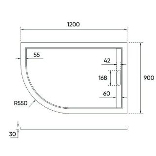 Душевой поддон из искусственного камня Veconi Tezeo 120x90 R TZ06R-12090A-01-19C3 Белый