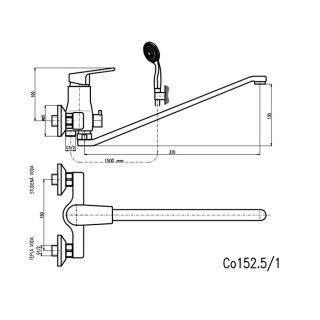 Смеситель для ванны Rav Slezak Colorado CO152.5/1 Хром