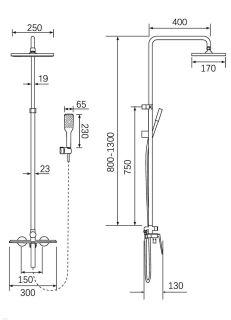 Душевая стойка Milleau ELEGANT MLV13223PDD-CR хром
