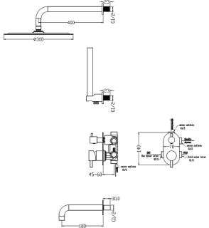 Душевая система Boheme Uno 464-2-CR хром