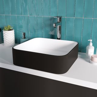 Раковина накладная Grossman GR-4042BW 38.5х38.5 черно-белый