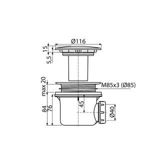 Сифон для душевого поддона Koller Pool P90CPM