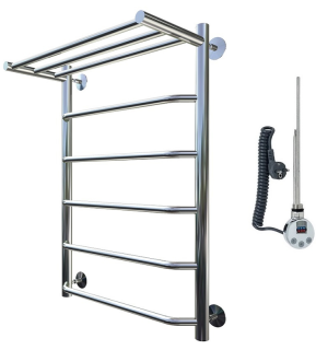 Электрический полотенцесушитель Тругор Браво 1 П с полкой 80x50см хром Браво1/элТЭН8050П