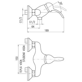 Смеситель для душа Rav Slezak Labe L083LZ золото