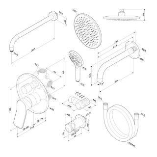 Душевой комплект Am.Pm X-Joy FB85A3RH30 хром