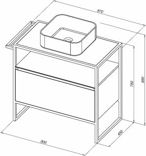 Тумба под раковину Allen Brau Priority 80 1.31002.WM Белая матовая