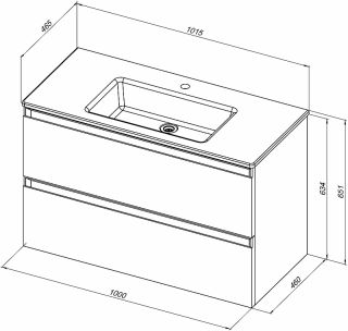 Тумба под раковину Allen Brau Eclipse 100 1.E1003.WM подвесная белый матовый