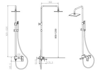 Душевая стойка Boheme Q 148-CRG.2 хром/золото