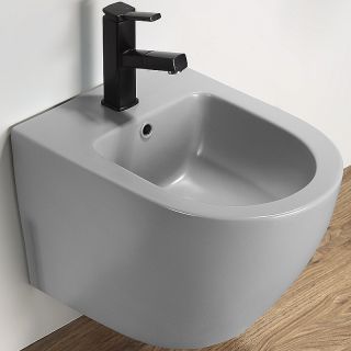 Биде CeramaLux В2342BDMH подвесное серое