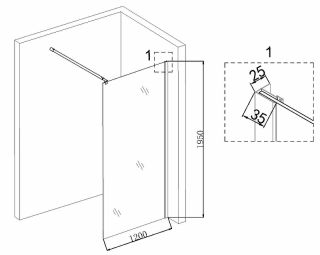 Душевая перегородка Niagara NG-685-12BLACK 120см чёрный/прозрачное