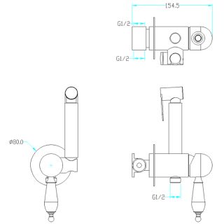 Гигиенический душ со смесителем Boheme Brillante 436-SW хром