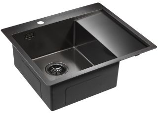 Мойка кухонная Paulmark Alster PM825951-GML левая воронёная сталь