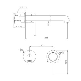 Встраиваемый смеситель для раковины Raglo R20.11.09 графит