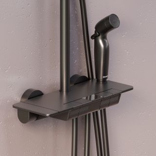 Душевая стойка Damixa Gala 953770300 с термостатом черная матовая