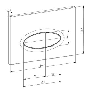 Клавиша смыва DQ Rhein Marx DB1399002 Хром матовый
