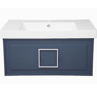 Тумба с раковиной «La Fenice» Cubo 80 (Cubo 80) подвесная Blu Grigio ручки Cromo