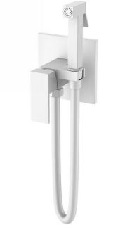 Гигиенический душ Boheme Qubic 477-MW со смесителем белый матовый