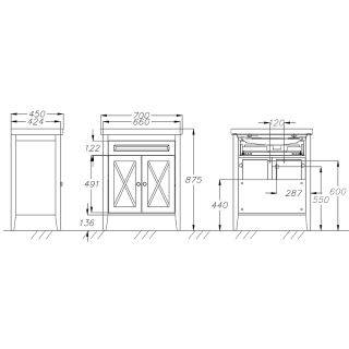 Тумба под раковину Opadiris Палермо 00-00006721 Светлый орех