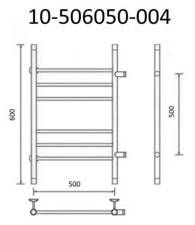Полотенцесушитель водяной Маргроид В10 Р60*50 хром 10-506050-004