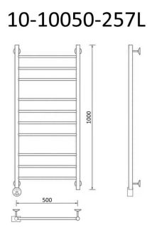 Полотенцесушитель электрический Маргроид В10 Р100*50 хром 10-10050-257L