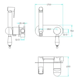 Гигиенический душ со смесителем Boheme Brillante 426-SW хром