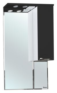Зеркало-шкаф с подсветкой Bellezza Альфа 55см правый чёрный 00000005257