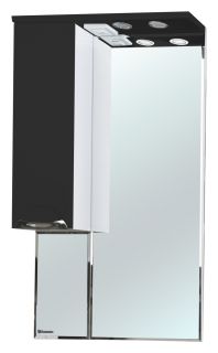 Зеркало-шкаф с подсветкой Bellezza Альфа 55см левый чёрный 00000005256