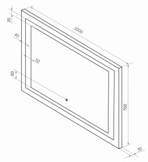 Зеркало с подсветкой Continent Quattro ЗЛП2308 с сенсорным выключателем 100см