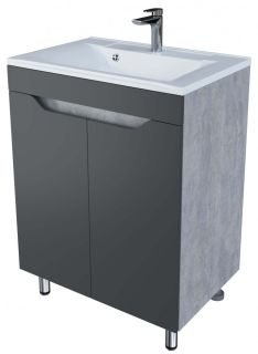 Тумба под раковину Stella Polar Абигель 65см серый/цемент SP-00001079