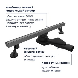 Душевой лоток RGW SDR-51Gr 76215180-11 80 см серый