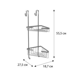Полка для душевой кабины угловая Fixsen двухэтажная черная латунь (FX-853B-2)