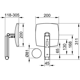 Зеркало косметическое Keuco iLook move 17613019006 хром